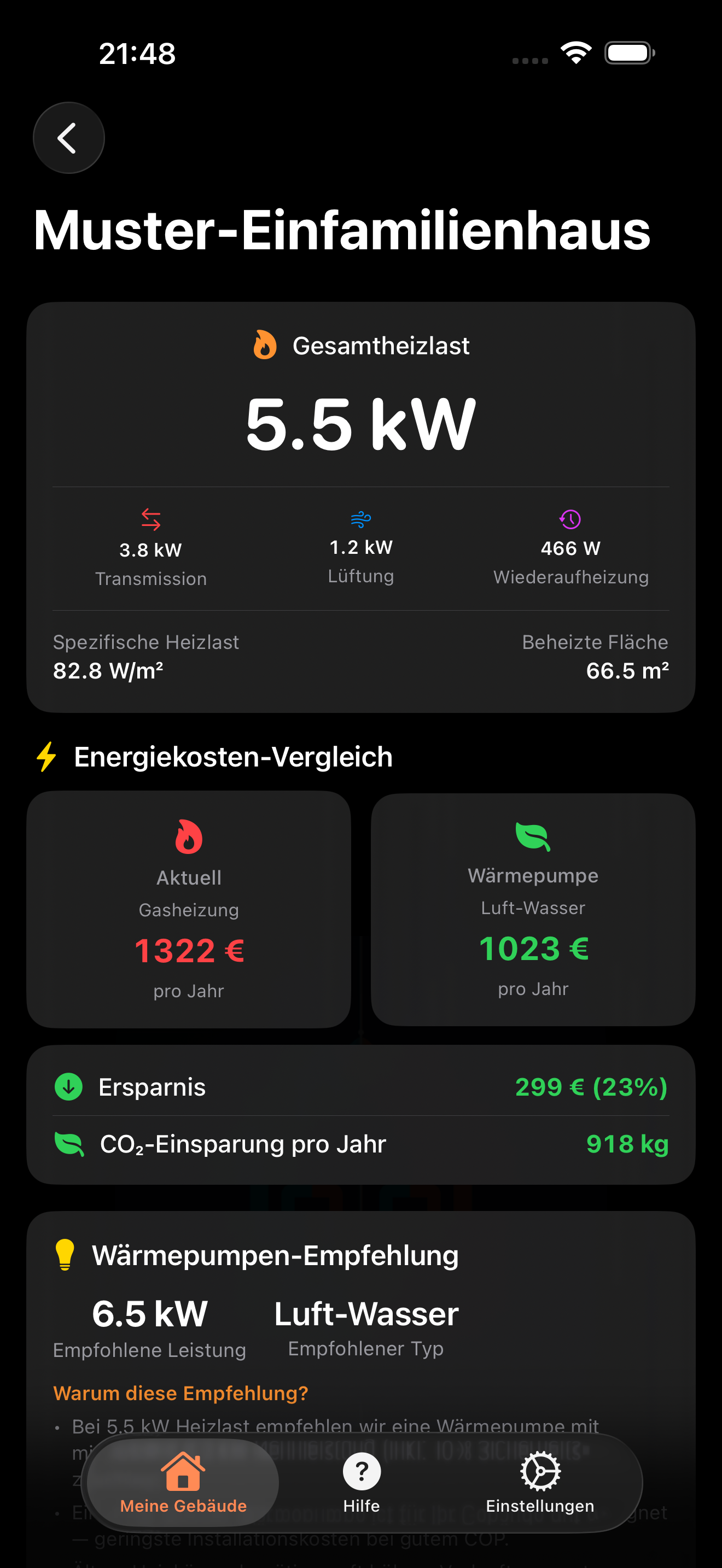 Heizlast-Analyse & WP-Empfehlung